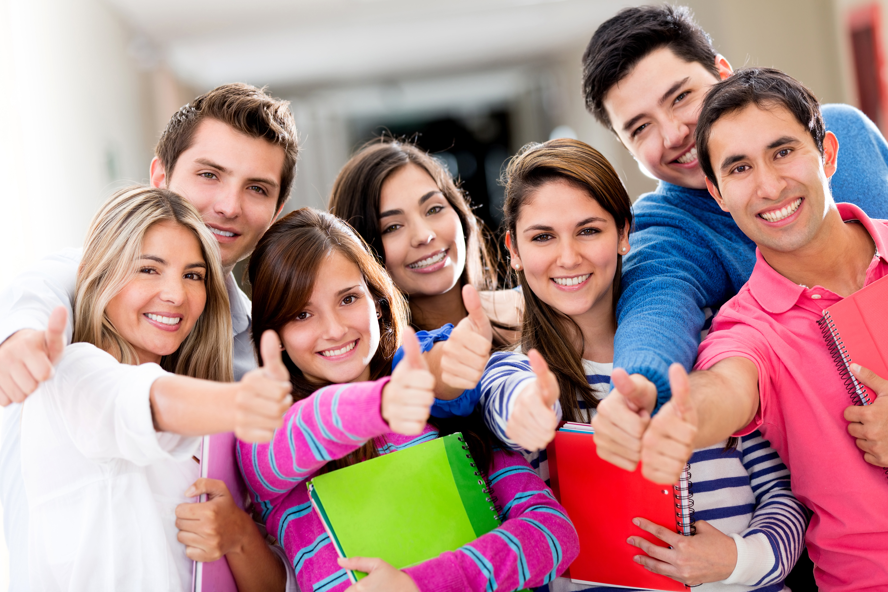 Students with thumbs up